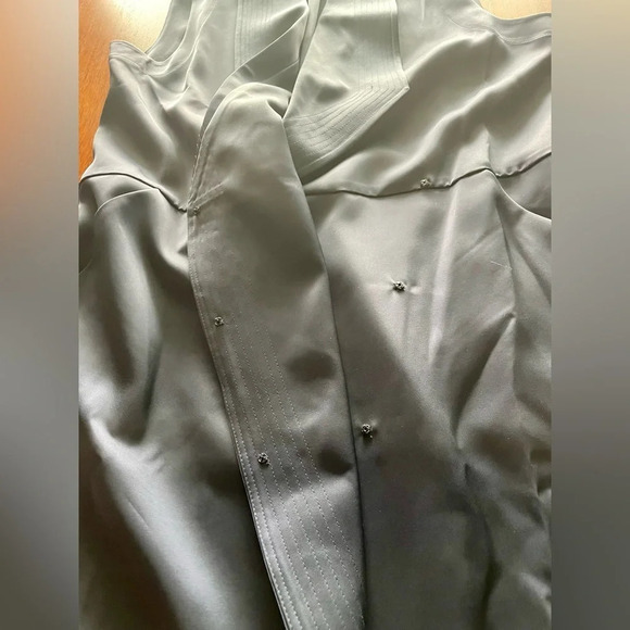 AYR perch wrap satin dress in deep marine 10 - Picture 6 of 16